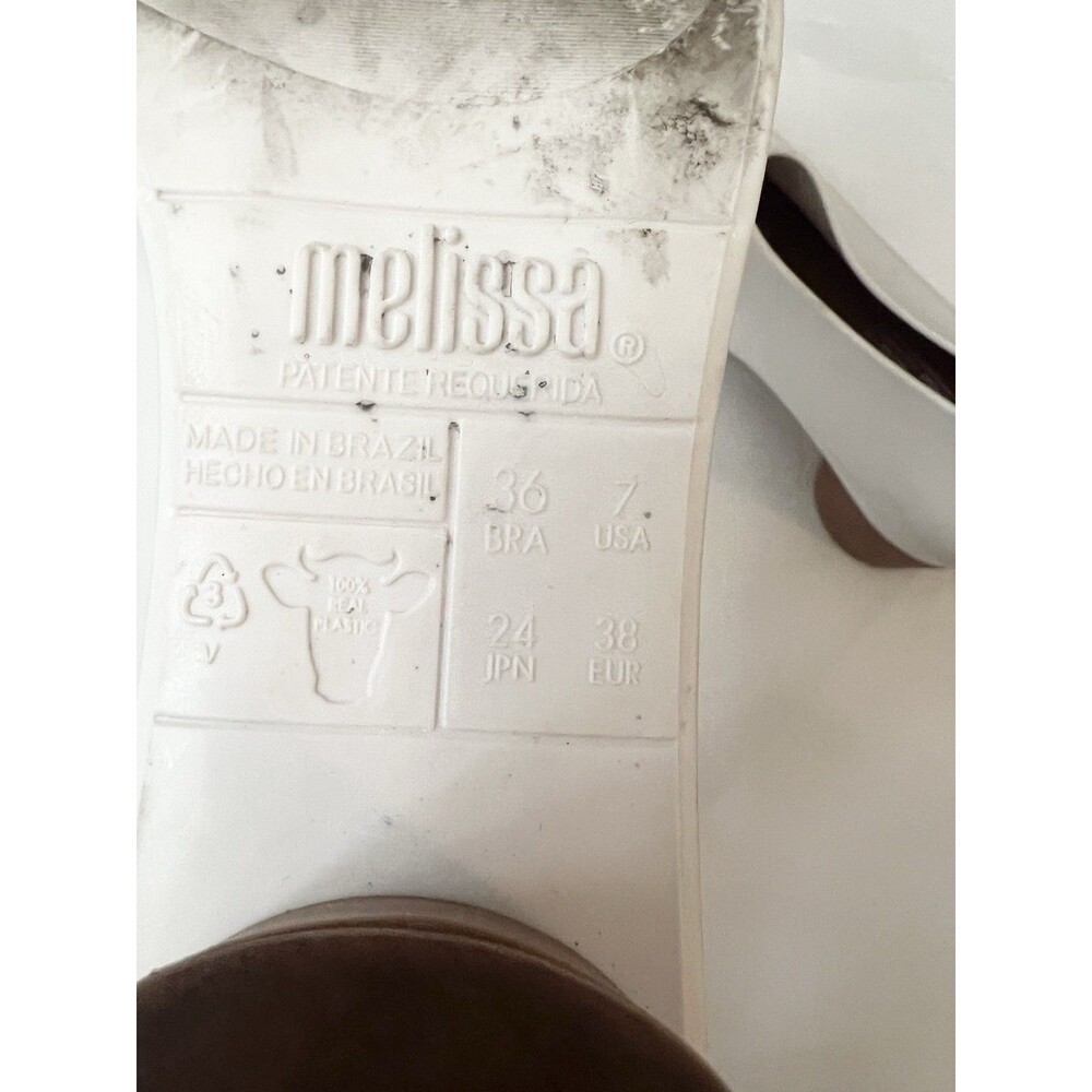 Melissa Mid Bootie Size 7 38 White Rubber Heels Ankle Boots Pull on Waterproof - Picture 9 of 11